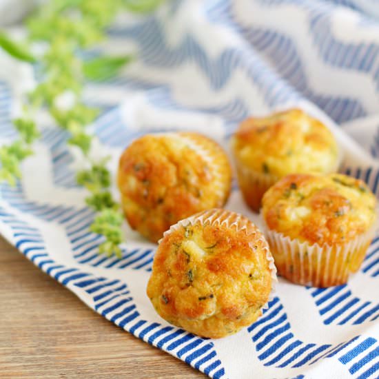 feta cheese and herbs muffins. - Recipe photo by La Mora Romagnola