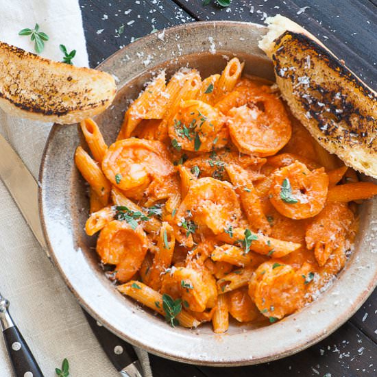 Shrimp Penne with Vodka Sauce - Recipe photo by Joes Healthy Meals