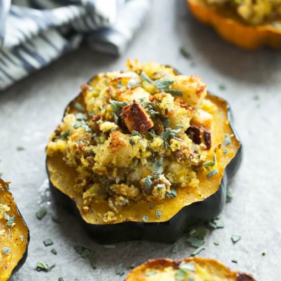 Stuffed Acorn Squash - Recipe photo by cookingforkeeps
