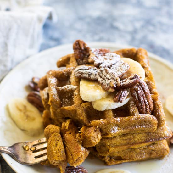 Whole Wheat Pumpkin Waffles - Recipe photo by My Diary of Us