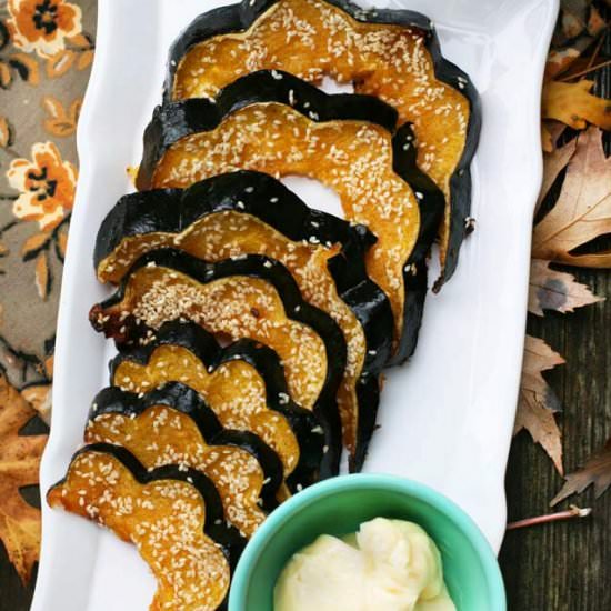 Sesame Glazed Acorn Squash - Recipe photo by cheap-recipe-blog