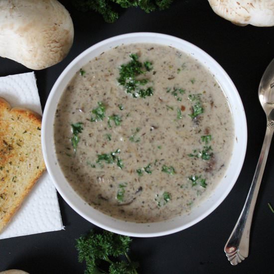 Roasted Mushroom and Brie Soup - Recipe photo by zestandsimmer