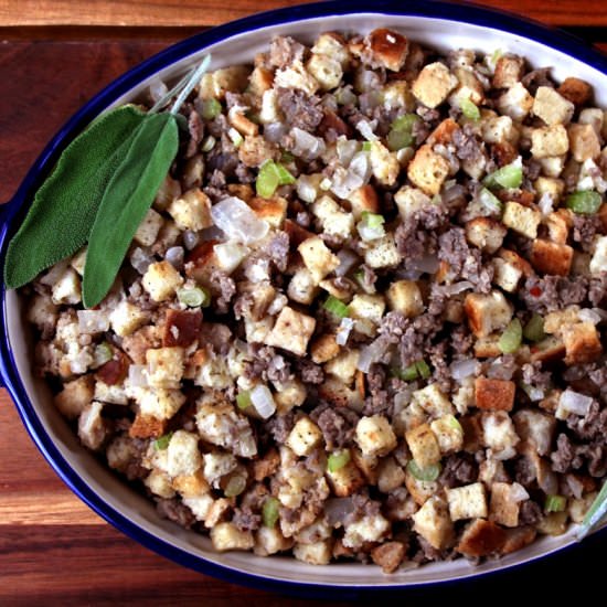 Easy Sausage Stuffing - Recipe photo by Flipped-Out Food