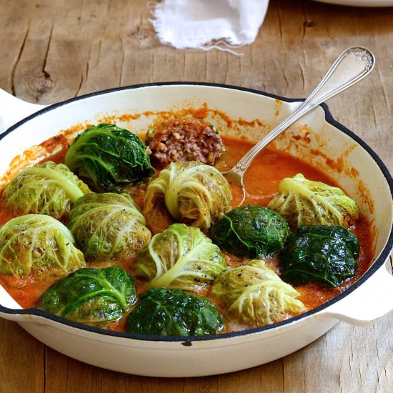 Stuffed Savoy Cabbage Rolls - Recipe photo by Bibbyskitchenat36