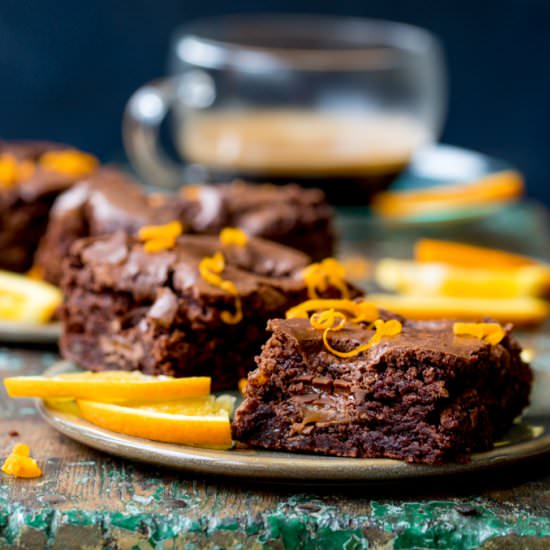 Chocolate Caramel Orange Brownies - Recipe photo by KitchenSanctuary