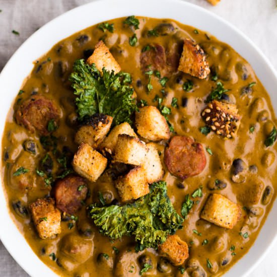 Creamy Red Pepper and Sausage Soup - Recipe photo by megiswell