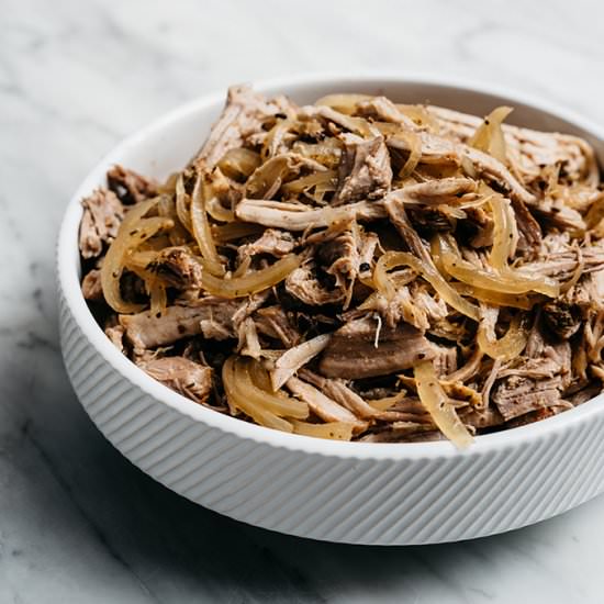 Crock Pot Apple Cider Pulled Pork - Recipe photo by Our Salty Kitchen