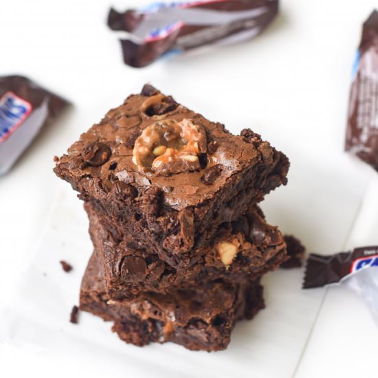 Double Chocolate Snickers Brownies - Recipe photo by SouthernParm