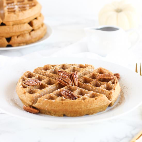 Whole Wheat Pumpkin Waffles - Recipe photo by Lively Table