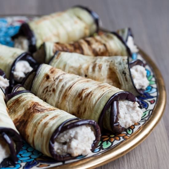 Walnut Feta Eggplant Rolls - Recipe photo by electricbluefood