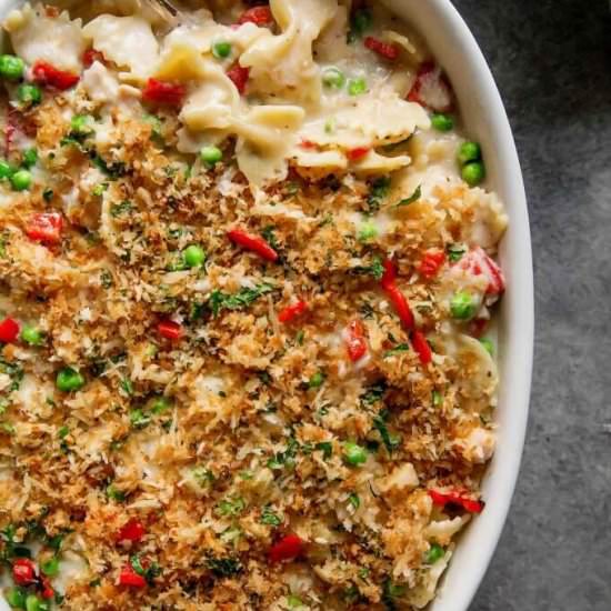 Tuna Noodle Casserole with Gruyere - Recipe photo by platingsandpairings