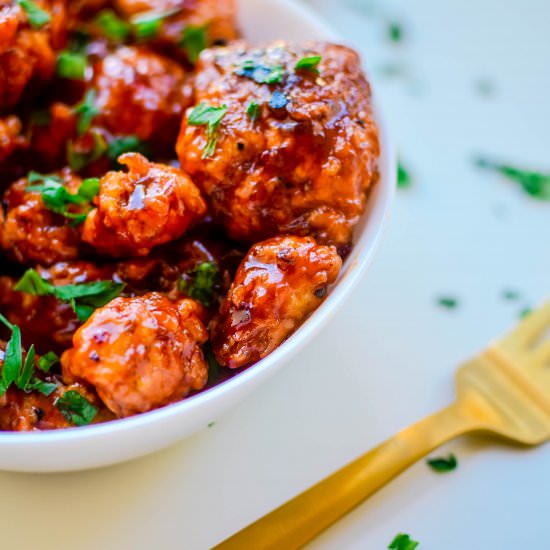 General Tso’s Cauliflower “Wings” - Recipe photo by forksandstraws