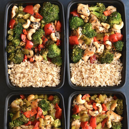 Meal Prep Cashew Chicken - Recipe photo by Skinny Fitalicious