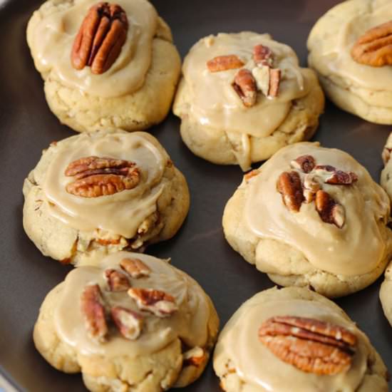 Pecan Cookies with Frosting - Recipe photo by five silver spoons