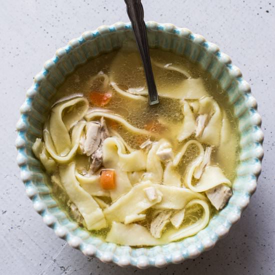 Chicken Soup with Homemade Noodles - Recipe photo by apleasantlittlekitchen