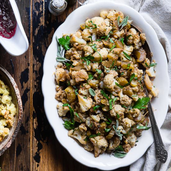Low Carb Cauliflower Stuffing - Recipe photo by foodfaithfitness