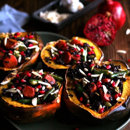 Stuffed Holiday Acorn Squash - Recipe photo by VeganVigilante