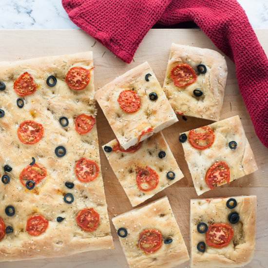 Easy Focaccia with Rosemary - Recipe photo by photosandfood