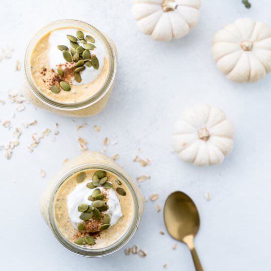 Pumpkin Pie Overnight Oats - Recipe photo by freeyourfork