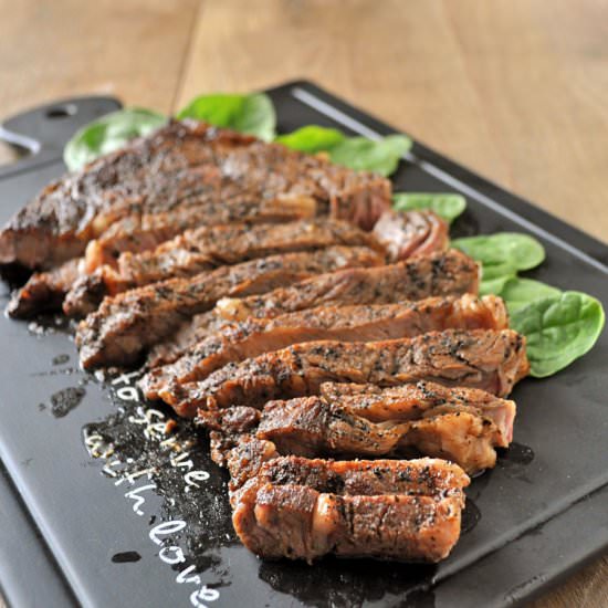 Rib Eye Steak Rub with Coffee - Recipe photo by mydeliciousmeals.com