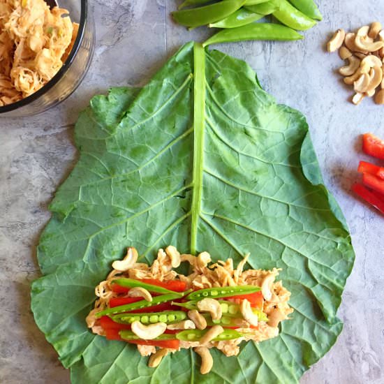 Thai Chicken Salad Collard Wrap - Recipe photo by Theyummymuffin
