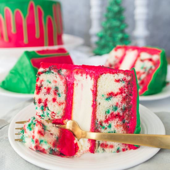 Funfetti Cheesecake Layer Cake - Recipe photo by theitsybitsykitchen