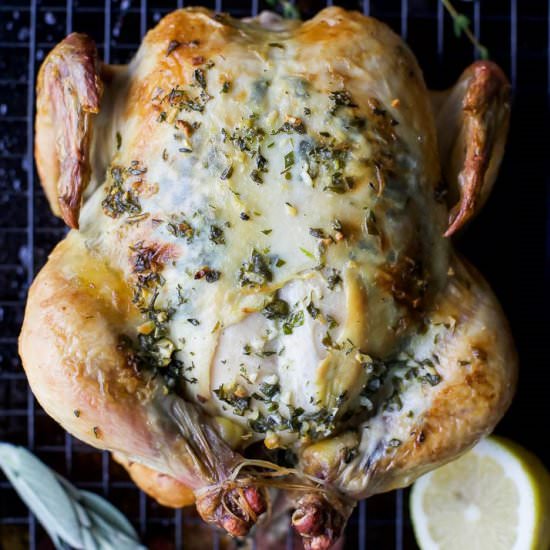 Garlic Herb Butter Roasted Chicken - Recipe photo by joyfulhealthyeats