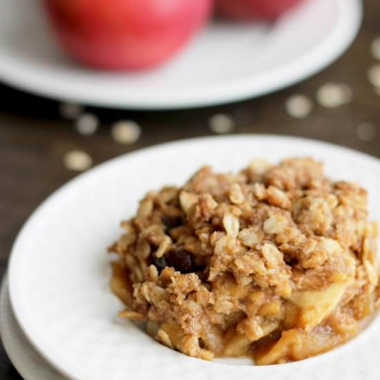 Cinnamon Raisin Apple Crisp - Recipe photo by TheNourishedFamily