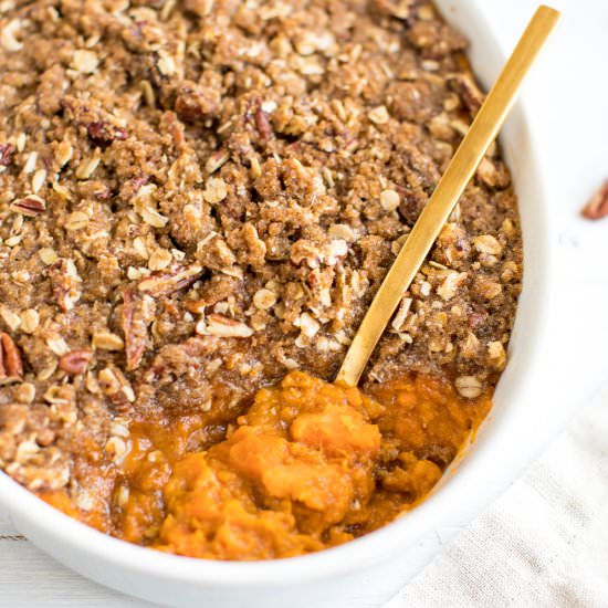 Vegan Sweet Potato Casserole - Recipe photo by eatingbirdfood