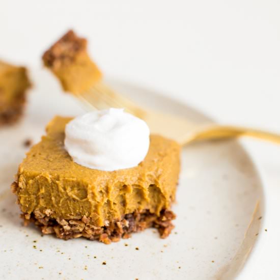 No Bake Pumpkin Pie Bars - Recipe photo by eatingbirdfood