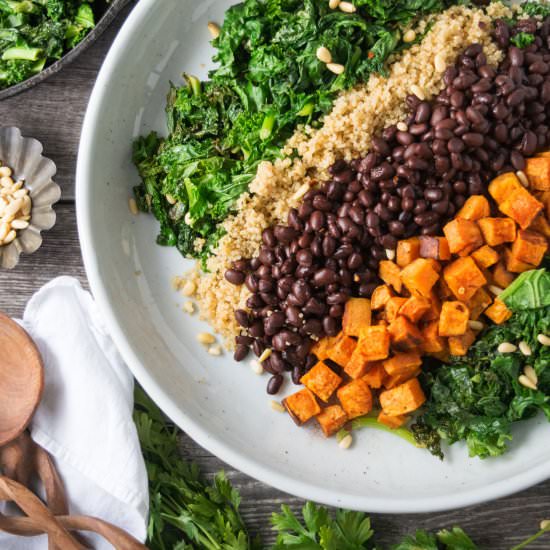 Vegan Sweet Potato+Black Bean Bowl - Recipe photo by thehungrywaitress