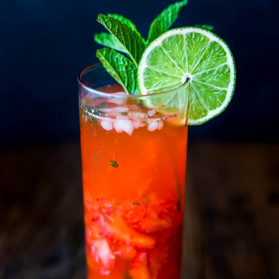 Virgin Strawberry Lime Mojito - Recipe photo by Salt and Baker