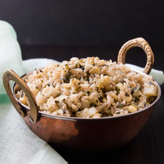 Quick Indian Brown Rice Pulau - Recipe photo by Vegetarian Gastronomy