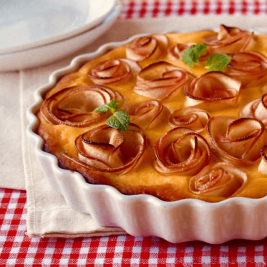 Apple Roses Healthy Banana Cake - Recipe photo by ochikeron