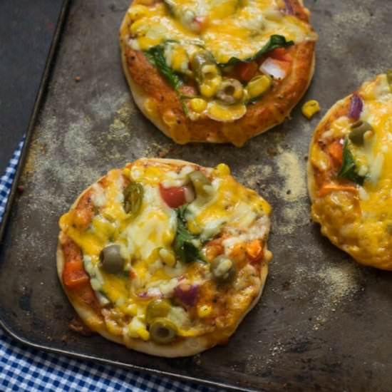 Mini Veg Pizza - Recipe photo by cooking with sapana