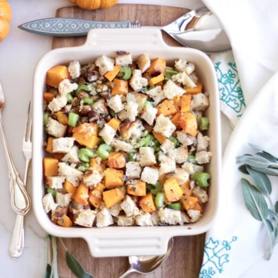 Vegetarian Butternut Squash Stuffin - Recipe photo by atasteofwellbeing