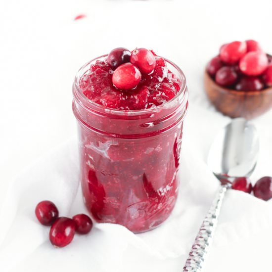 Reduced Sugar Cranberry Sauce - Recipe photo by Lively Table