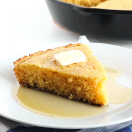 Lightened Up Skillet Cornbread - Recipe photo by Lively Table