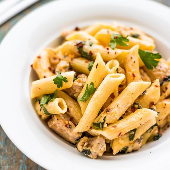 Spicy Chicken Alfredo Pasta - Recipe photo by Priyanka DK