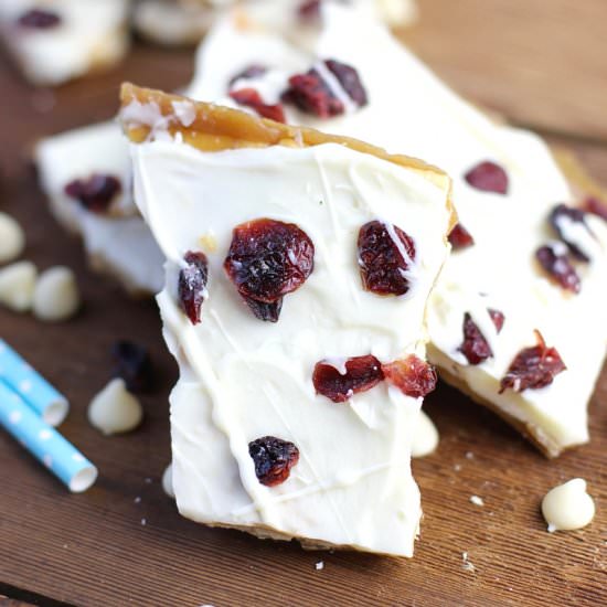 Cranberry Bliss Saltine Toffee - Recipe photo by Suburban Simplicity