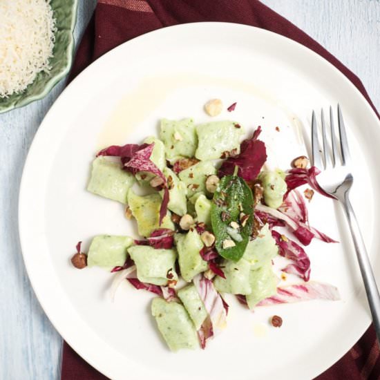 homemade herb gnudi with radicchio - Recipe photo by fifthfloor.kitchen