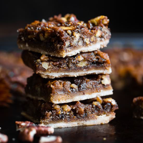 Paleo Pumpkin Spice Pecan Pie Bars - Recipe photo by foodfaithfitness