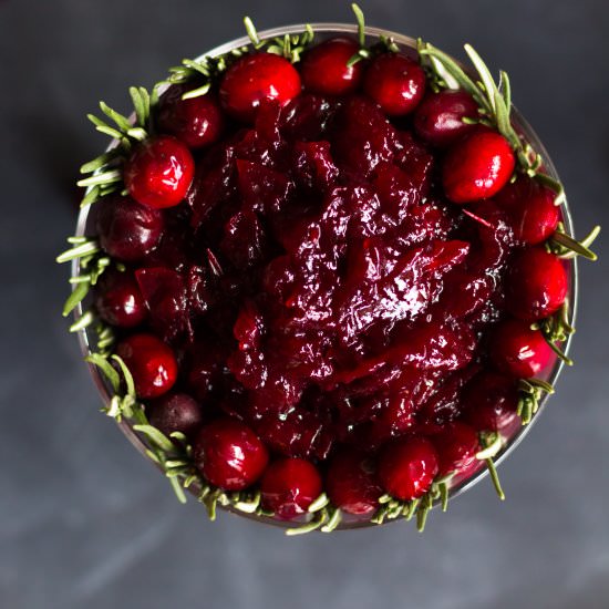 Cranberry Pomegranate Sauce - Recipe photo by megiswell