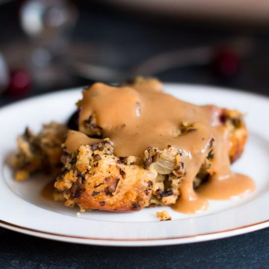 Cornbread Cranberry Veggie Stuffing - Recipe photo by megiswell