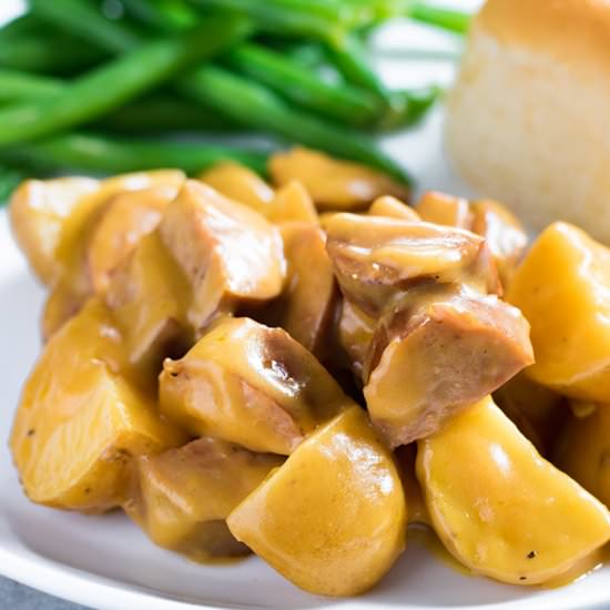 Crockpot Sausage and Potatoes - Recipe photo by TheSaltyMarshmallow