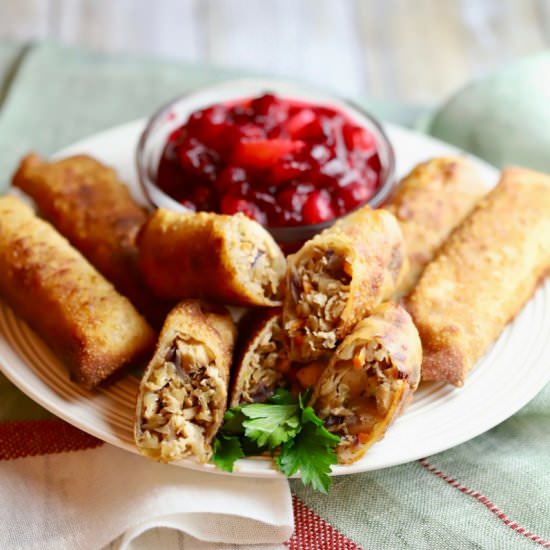 Easy Leftover Turkey Egg Rolls - Recipe photo by Grits and Pinecones