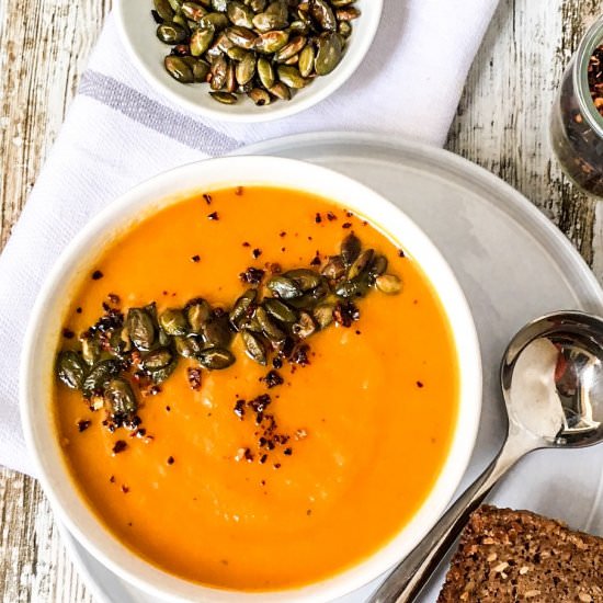 Roasted Squash & Coconut Soup - Recipe photo by Healthy Forkful