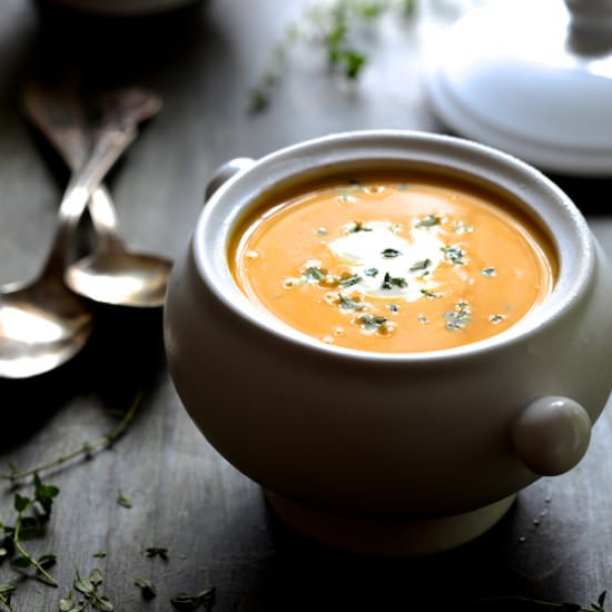 Butternut Squash Soup - Recipe photo by fromachefskitchen