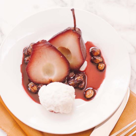Port Poached Pears - Recipe photo by ChampagneandPaperPlanes