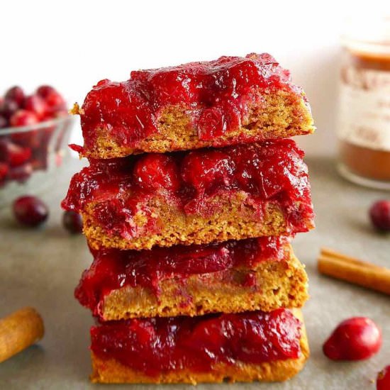 Paleo Cranberry Sauce Bars - Recipe photo by perchancetocook.com